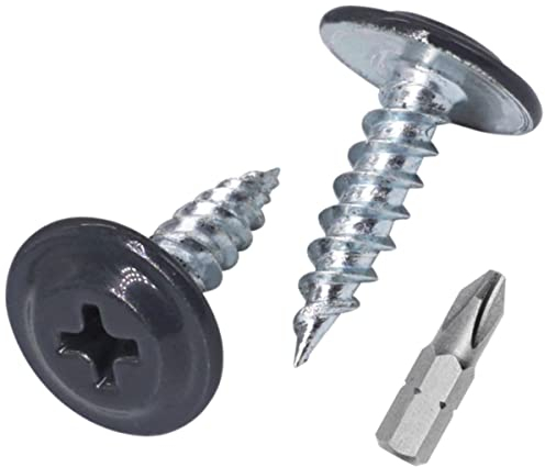 SKIR'CO (400 Stück) lackiert 4,2 x 16 mm selbstschneidende Holzschrauben Metallschraube Kreuzschlitz modifiziert Halsspannkopf (Anthrazitgrau RAL 7016)