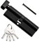 Bwintech 1 Stück 45T/50mm Euro Messingzylinder, 95mm Knauf/Schlüsselzylinderschloss mit 5 horizontalen Messingschlüsseln,Anti Picking,Anti Bohr,Anti Snap,Anti Bumping, schwarze Oberfläche