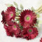XIANGUO Künstliche Gerbera Bouquet 7 Heads European Style Künstliche Fuchsien Home Decoration Hochzeit Hand Bouquet (Burgunderrot)