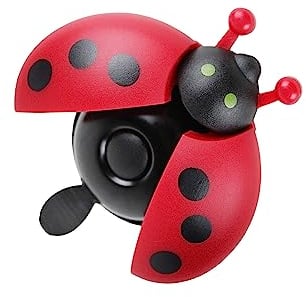 Kinder Fahrradklingel Ladybug Marienkäfer Design, Fahrradglocke 85 x 50 x 55mm Kinderfahrrad, Roller, Laufrad Klingel, Glocke, Hupe für Lenker 19,2 bis 25,4mm