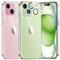 TAURI 3 en 1 Funda para iPhone 15, Funda Transparente [No Amarillea] con 2 Protector Pantalla Cristal Templado, Mejorada Protección Militar Anti-Choque, Anti-Arañazos Case-Transparente