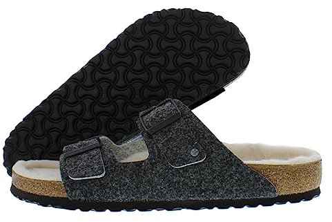 Birkenstock Arizona SFB, Sandali a Punta Scoperta Donna, Doppio Lato Grigio Grigio, 14-14.5 Women/12-12.5 Men