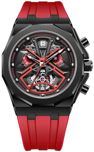 Mihawk Armbanduhr aus Silikon, Quarz, digital, mit Black Darth Vader Serie, Sportuhr für Herren mit Star Wars 1977 (rot), rot, Riemen