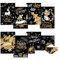 DERAYEE 16 Stück Weihnachtskarten Set(15.2x10.2cm) Klappkarten mit Gold Karikatur veredelt für Weihnacht Weihnachtsgeschenke Familie und Freunde, DERAYEE-DE-DK370M1P2TQ