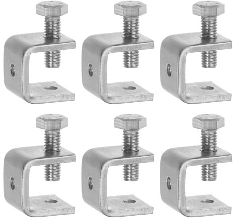 sourcing map 6Pcs Stainless Steel C Clamps Mini 0.79 Wide Jaw Opening Small Metal U Clamp for Woodworking Welding Building Household Mounting