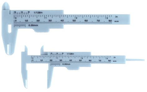 QUARKZMAN 10Stk Mini-Plastik-Messschieber 80mm 3 Messschieber Hell Blau | Schieblehre Tragbares Lineal Messwerkzeug (Metrisch/Zoll)