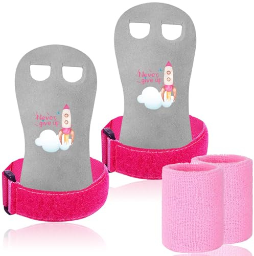 FINGER TEN Gants Gym Enfant/Adulte Manique Protection Paumes with Bracelets de Sport Bande Paire, Gants Protection Paumes pour Exercice Traction/Crossfit/Barre/Gymnastique