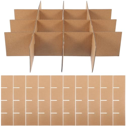 Gatuida 6-Teiliges Glastrenner-Set Für Umzüge Geschirrverpackung Umzugskartons Glaszellteiler Wellpappe-Trennwände Passend Für 82 X 82 X 80 Mm Zum Verpacken Und Versenden