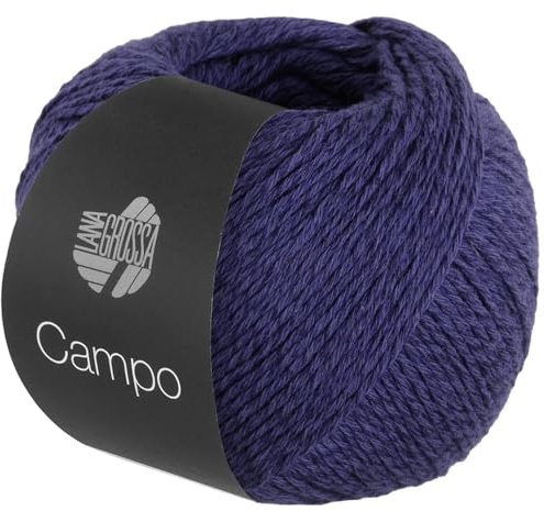 LANA GROSSA Campo | Feines, mehrfach verzwirntes Baumwoll-Mischgarn mit Struktur | Handstrickgarn aus 65% Baumwolle & 25% Viskose & 10% Leinen | 50g Wolle zum Stricken & Häkeln | 165m Garn FB 7