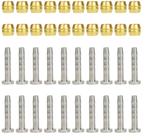 EUPSIIU 20 Set Olive Steckereinsatz, Scheibenbremse Olive Einsatz, Fahrrad Olive und Pin, Bremse Olive und Insert Pin, Fahrradschlauch Oliveneinsatz für BH90 Mountainbike (Golden)