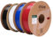 eSUN PLA Filament 1.75mm, Modifiziertes 3D Drucker Filament PLA, Maßgenauigkeit +/- 0.03mm, 1KG pro Spule, 4 Spulen 3D Druck Filament für 3D Drucker, Feuerrot+Blau+Kaltes Weiß+Schwarz