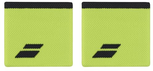 Babolat Unisex-Adult Wristband Frottee mit Logo, Einheitsgröße, Farbe Gelb/Grau, schnelle Schweißaufnahme, Breite 7,5 cm, schwarzes Handgelenkband für Gymnastik, Tennis, Badminton, Padel