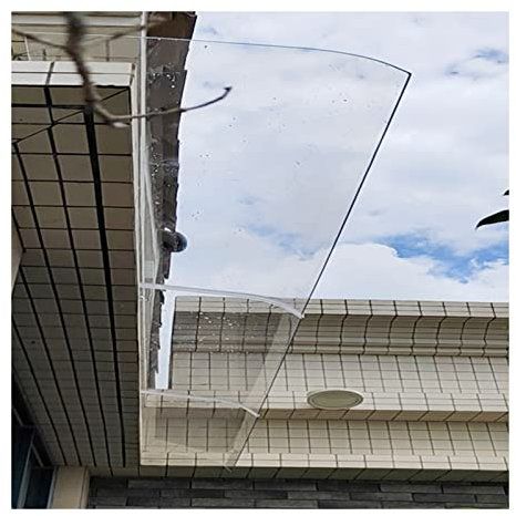 Tettoia per Porta Antipioggia, Tettoia Trasparente per Porta d'Ingresso in Policarbonato per Esterni, Protezione Parasole UV Resistente alla Pioggia e alla Neve per Terrazza pergolato, Espan