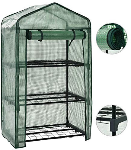 Homgoday Meubles Mini serre sur 3 niveaux 69 x 49 x 125 cm, décoration de meubles, meubles d'intérieur/extérieur pour salon bureau