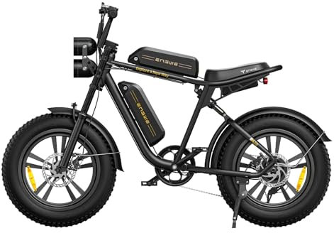 ENGWE M20 Electric Bike E-bike with 20×4.0 Fat Tire,75 KM+75 KM Range with 48V 13AH*2 Dual Battery System, Mountain Bike with 7-Speed for Adults (Black)
