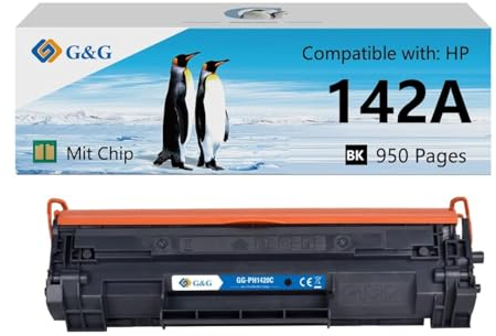 G&G 142A Toner Kompatibel mit HP Laserjet MFP M140w M110w for HP 142A 142X W1420A Schwarz mit Chip (142A)