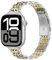 Anlinser Metallarmband Kompatibel mit Apple Watch Armband für Damen 38/40/41/42/44/45/46/49mm, Dünnes Edelstahlarmband für iWatch Ultra 2 Serie 10 9 8 7 6-1 SE (42/41/40/38mm, Silber Gold)