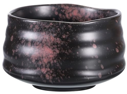 sourcing map Matcha Bowl Japanese Chawan Matcha Tea Bowl Handcrafted Green Tea Cup Ceramic Ceremonial for Ceremony, Black
