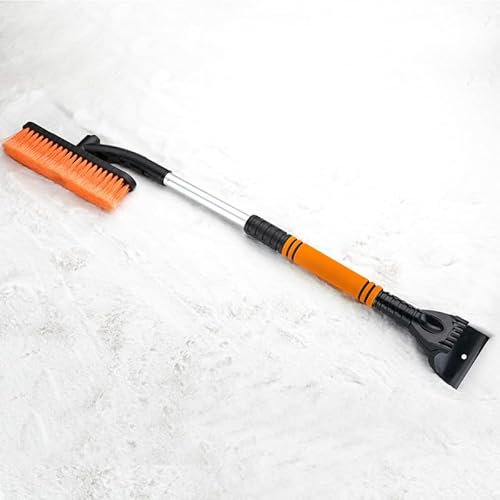 WANGZENIU Auto-Schneekratzer für Cupra Tavascan 2023, 2 In 1 Auto Schneebesen, Schaber Schneebürste Abnehmbare Eiskratzer für Auto Windschutzscheibe,Orange