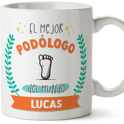 MUGFFINS Tazas Personalizadas para PODÓLOGO hombre - En Español - Mejor del mundo - Con dibujo - 11 oz / 330 ml - Regalo Personalizable original y divertido