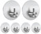 Feligio Ganchos Adhesivos para Pared de 6 Piezas, Colgadores Adhesivos Resistentes, Ganchos Pared Adhesivos de Acero Inoxidable 304, Sin Taladro, Plata, Para Baño, Cocina y Hogar