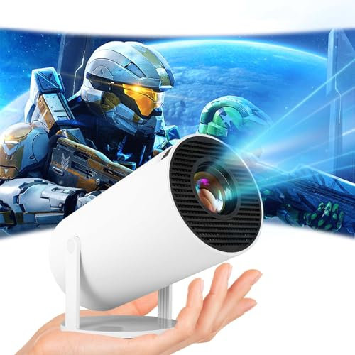 Mini Projecteur Vidéoprojecteur 4K Support Smart Android Projecteur 2Go RAM 16Go ROM WiFi 6BT Écran 5.4 130 Pouces Correction Automatique Trapézoïdale 180° Rotatif Vidéoprojecteur Portable (Blanc)