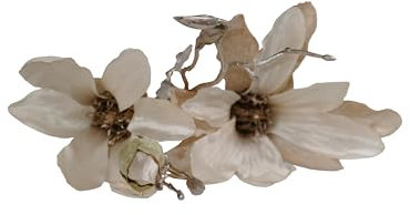 formano Kunstblumen - Kunstblumenstrauß - Künstlicher Magnolienzweig 50 cm mit 2 Magnolienblüten 7-9 cm - Deko Blumen - Tischdeko - Deko Wohnzimmer - künstliche Blumen - beige - frühlingsdeko