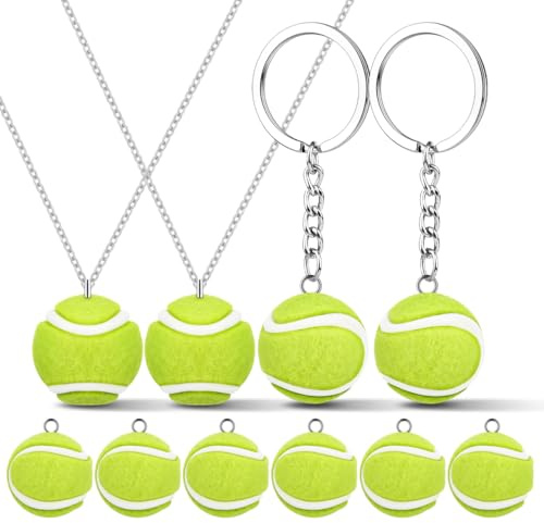 Operitacx 10 Stück Mini Tennisball Anhänger 3D Tennis-Schlüsselanhänger Zum Basteln Von Schmuck Armbändern Und Diy Sport Zubehör 0.91 X 0.75 X 0.75 Zoll