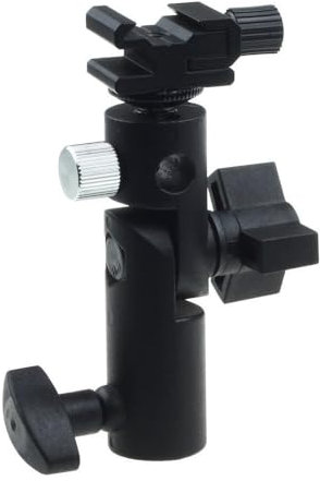 1 pezzo – adattatore flash – supporto per fotocamera – metallo – flash flash e tipo E – angolo di inclinazione 180° – con vite da 1/4 pollici e 3/8 pollici – per flash Canon Nikon Olympus