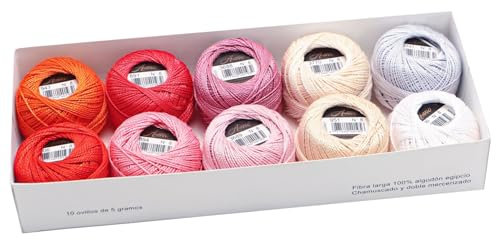 10 Stück Perlgarn, Größe 8, langstapelige Baumwolle, 5 Gramm, Häkelgarn, lustige DIY-Stickerei, Häkelgarn, Größe 8, für Kreuzstich, Nadelspitze, Handstickerei, 8