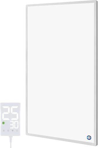 Hocosyme Infrarotheizung mit Thermostat 800 Watt, Infrarotheizung Wandmontage - 1-3 Min auf Betriebstemperatur bis 120 Grad - TÜV - Touch-Thermostat
