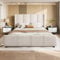 Zubaliya Lit rembourré 160 x 200 cm avec Port USB + Type-C,tête et Pied de lit Hauts,Cadre de lit 2 personne160 x 200 avec sommier à Lattes,Velours (Beige)