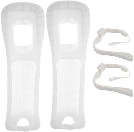 4PCS Motionplus Silicone Case Compatible with Wrist Strap Soft Silicon Cover Replacement Dustproof Anti Scratche for Nintendo Wii Remote Controller (WH)