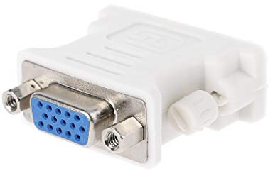 Greabuy Adaptador DVI-D macho a VGA hembra, convertidor VGA a blanco, práctico adaptador de enchufe