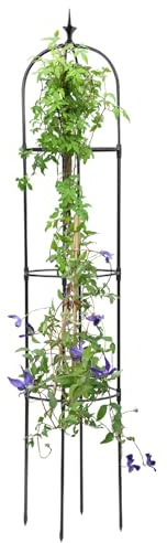 Obelisk Trellis - Pflanzenständer aus Metall, Blumenturm für den Garten | Kletterrose, Rahmen im, vertikaler Rahmen für Weinreben, Gemüse, Dekoration für den Außenbereich, Terrasse,