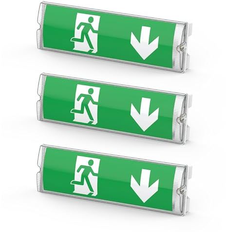 EVOGES IP65 Notfall-LED-Notausgangsschild, 3 W, Selbsttest mit Legenden-Set, gepflegt und nicht gepflegt, Decken- und Wandmontage (3)
