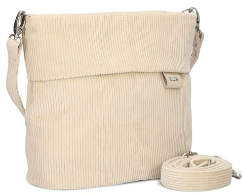 Zwei Damen Handtasche Mademoiselle.M M8 Crossbody Bag 3 L Umhängetasche aus Kunstleder mit Geheimfach & Hauptfach mit Reißverschluss, inkl. kurzem & langen abnehmbaren Schultergurt (cord-creme)