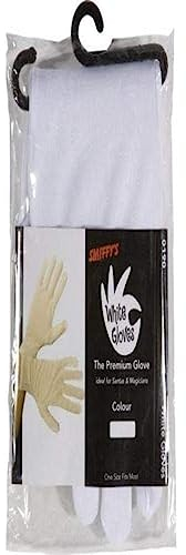Smiffys Short White Gloves , Fever Gloves Fancy Dress, Gloves Dress Up Accessories