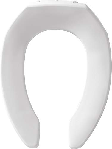 Church 295SSCT 000 Open Front Toilet seat, White, Elongated-Self Sustaining Hinges
