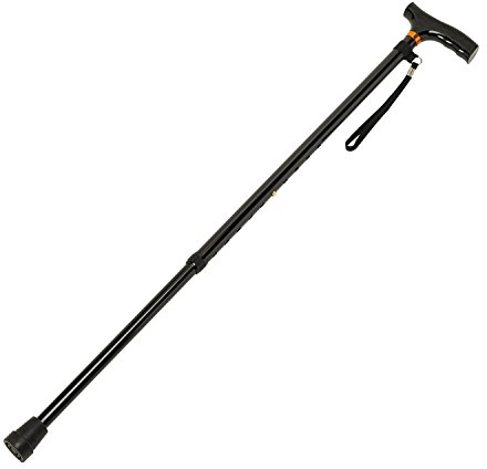 Homecraft Bastones de Colores, Color Negro, Dispositivo de Asistencia para Caminar para Usuarios de Edad Avanzada, Discapacitados y Minusválidos, Bastón Ligero Ajustable para Estabilidad y Apoyo