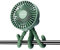 Schallen Rechargeable 4 Way Portable Lightweight Fan for Pram Fan, Car Seat, Desk, Office, Travel Fans | Clip on, Handheld, Tripod & Phone Holder (Green)