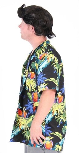 Costume Agent Pet Detective Hawaiian Ace Ventura Shirt & Perücke Kostüm Set (XX-Large)