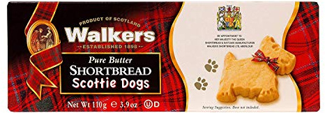 Walkers Shortbread Scottie Dog Shaped Shortbread Cookies, 3.9 Ounce Box