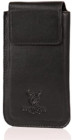 MATADOR Echt Ledertasche Kompatibel mit Samsung Galaxy A50 / A51 / A52 / A53 / A54 / A30 / A32 / A33 / A34 Handytasche Hülle Schutz Etui Vertikaltasche mit Magnetverschluss Gürtelschlaufe (Schwarz)