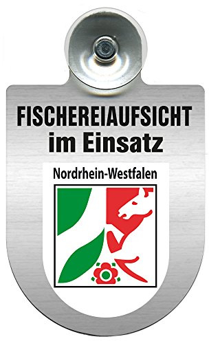Einsatzschild Windschutzscheibe incl. Saugnapf - Fischereiaufsicht im Einsatz - 309371 - incl. Regionen nach Wahl Farbe Region Nordrhein-Westfalen