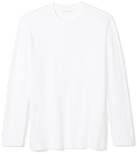 Amazon Essentials Men's Regular-Fit Long-Sleeve T-Shirt, White, S