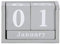 Rivanto Tisch Dauerkalender aus Holz, Shabby-Optik, in grauem Used-Look