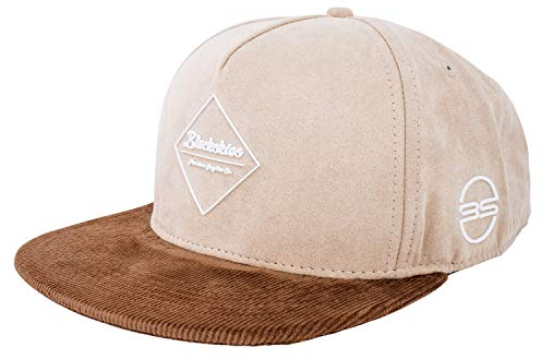 Blackskies® Hathor Snapback Cap | Herren und Damen Schirm Kappe | Premium Baseball Mütze Basecap Gum Spot Brand Logo Kord Beige-Braun