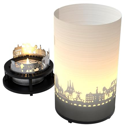 Erfurt Premium Geschenkbox - Schöne Motivkerze mit Silhouette & Skyline, Zauberhaftes Schattenspiel - Souvenir & Geschenk für Erfurt Fans