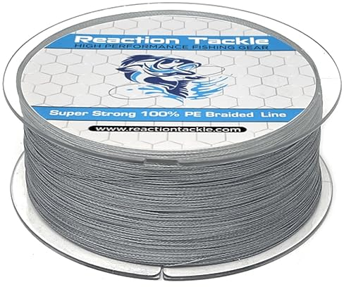 Reaction Tackle Braided Fishing Line Gray 25LB 1000yd